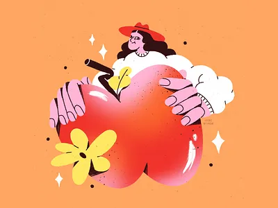 Apple Snack Bar apple art bar character chocolate colorful design flat graphic design illustration illustrator packaging texture