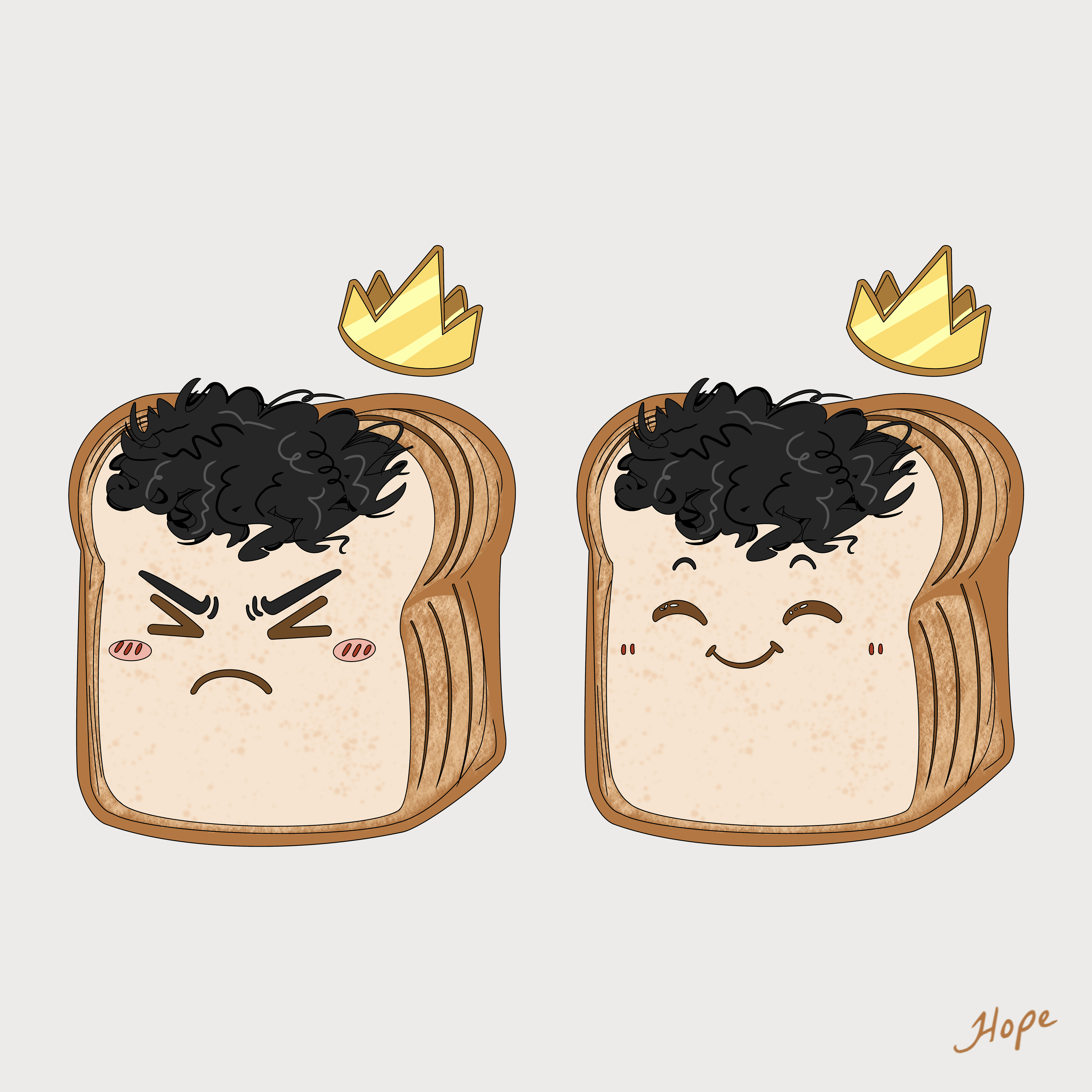 Smiley & Angry Bread Emote Design angry artwork bread character character design character illustration design digital art emote emote design graphic design illustration smiley