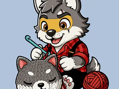 Guppy Cute Wolf Dog Mascot Logo Design art artwork character character design character illustration design digital art graphic design illustration logo logo design mascot mascot logo mascot logo design wolf
