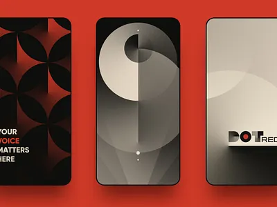 Dot Red on mobile - Social Platform for Artists branding graphic design logo ui