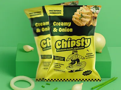 Chipsty | Chips Packaging Design branding logo