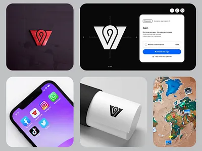 V Or W Letter Logo Location Point