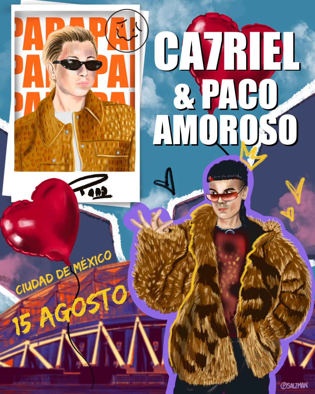 ¡¡La mano arriba to’ el mundo que llegó paquito!! art catriel y paco design digital illustration illustration poster design