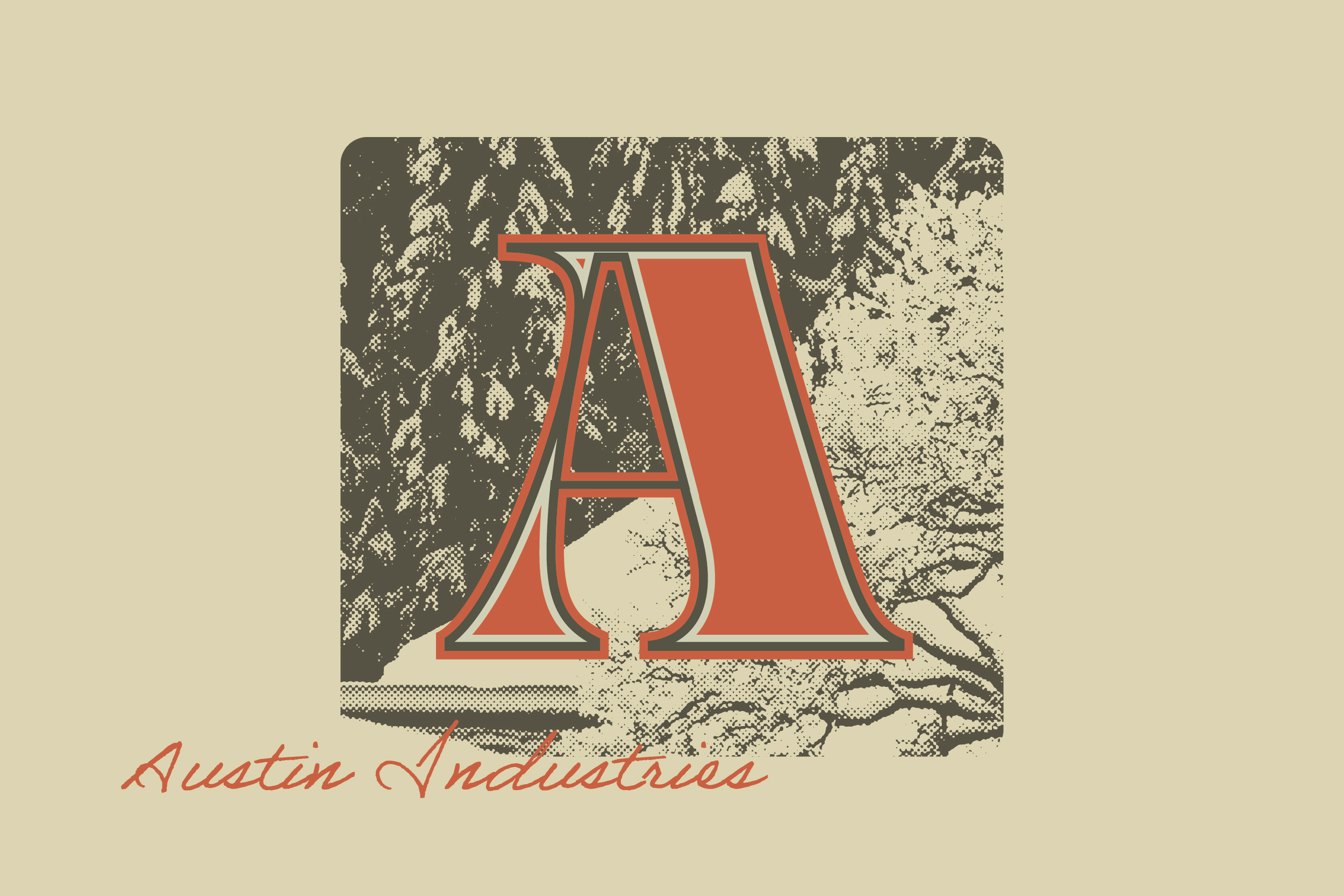 Austin Industries Concept a blue branding graphic design halftone icon letter logo maroon mint red snow typography winter