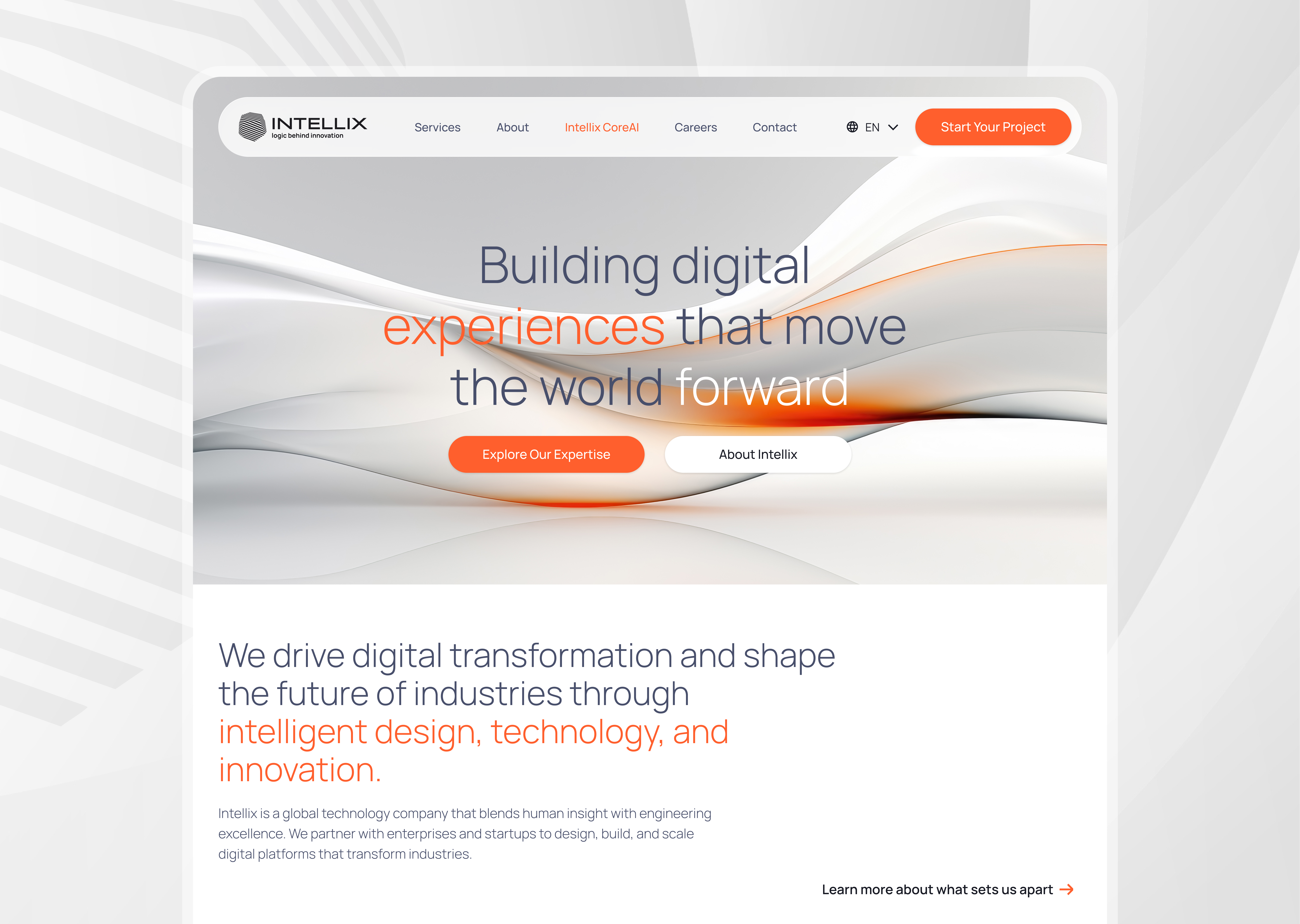 Intellix — Corporate Website Design figma interface logo ui ux web design