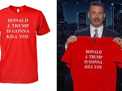 Jimmy Kimmel X Trump Shirt bold typography editorial style fashion concept graphic design minimalist design political design pop culture statement shirt typography