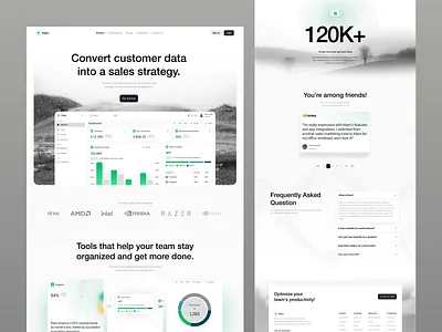 Klaro - Sales Marketing Landing Page clean clean landingpage design ecommerce ecommerce management landing page landingpage design landingpgae marketing marketing landingpage performance tracking saas saas landing saas landingpage sales sales analytics sales performance ui web design website
