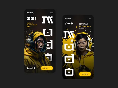 Mudo Music App 3d app graphic design headphones interface mudo music music app ui yellow