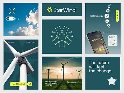StarWind branding clean energy climate tech dribbble eco friendly energy startup future design geometric logo green tech logo design logo inspiration minimal logo modern logo renewable energy smart energy sustainability tech branding visual identity wind power