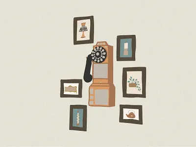 Vintage Wall Vignette Illustration | Story-Driven Retro Art branding design graphic design illustration retro storytelling vector vintage