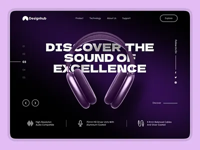 Audiophile Headphones Design accessories audio buy e commerce earphone headphone headset landing page market marketplace minimalist online online shop order product purchasing shop shopify sound store