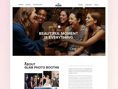 Rank photo booths : Landing Page / Home Page UI apps arnoxweb company corporate creative creativewebsite design eventdesign eventwebsite interface landingpage photobooth photographywebsite uidesign uiux uiuxdesign uxdesigner webapp website webui