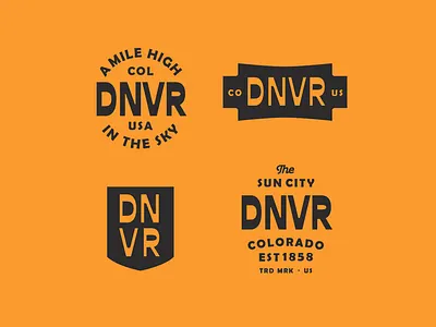 DNVR badge colorado custom lettering denver design lettering retro typography vintage