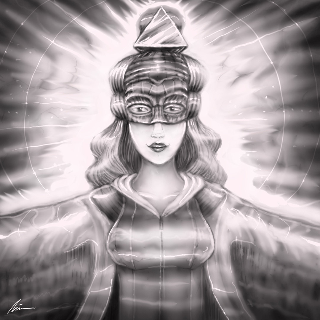 "Magician Woman" art black and white branding color pencil cover design draw dream girl graphic design illustration music new portrait water ink