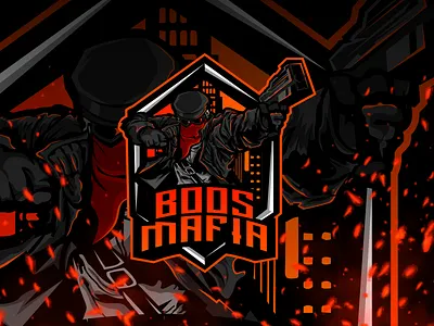 Bos Mafia – Urban Gangster Esports Mascot Logo aggressive gaming logo bos mafia logo dark urban mascot esports team emblem gangster esports mascot mafia mascot design masked gangster illustration modern esports branding shooter game clan logo street style branding urban crime logo