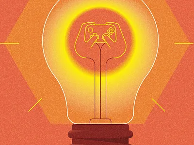 Video game learning concept conceptual editorial illustration style vector