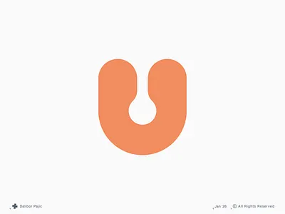 Letter U Logo, 36 Days of Type and Branding 21/36 bold branding clean geometry icon logo mark minimal modern monogram organic simple slick visual identity
