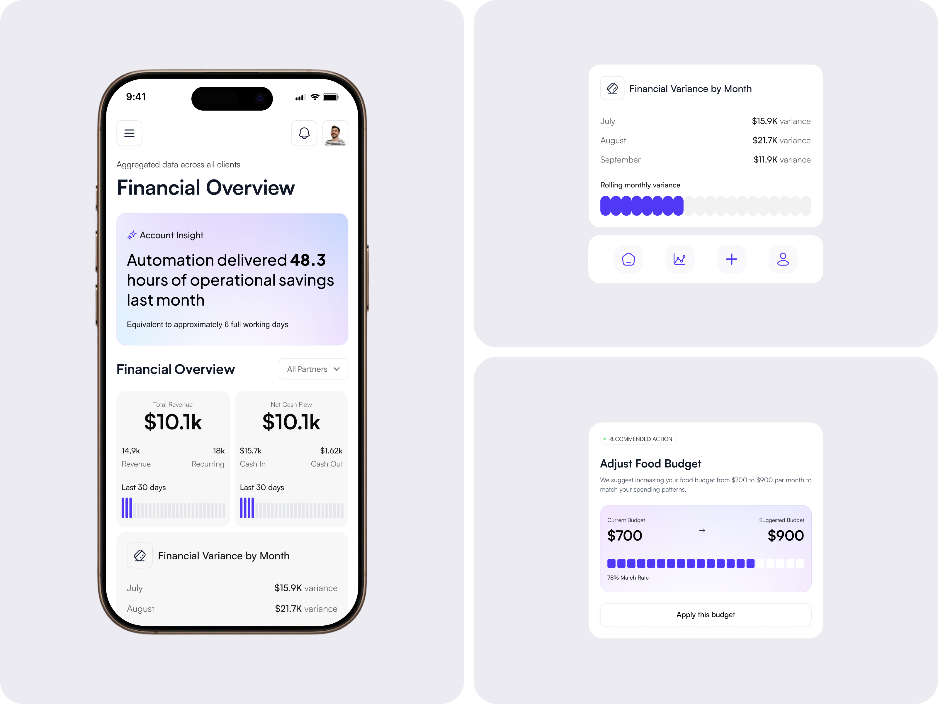 Fintech Mobile App UI Exploration budget component dashboard design finance fintech fintech app mobile mobile app product design saas transaction ui ux design zendeeps