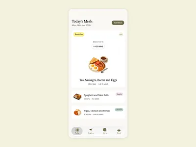 Meal Timetables design icon iudesign mobile design mobile ui