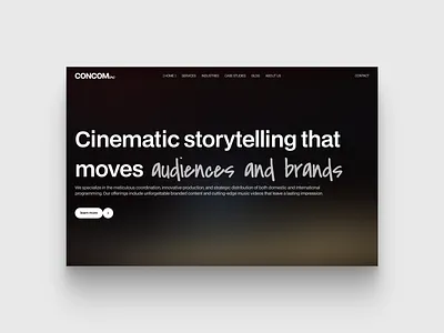 Production Company Website Design / ConCom hero section design production company website ui website website design