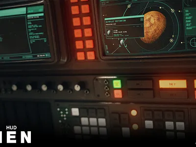 HUD: Alien - Retro HUD After Effects template 3d alien animation cinema 4d design display earth graphic design hud motion graphics nostromo planet redshift render retro sci fi screen ship ui xenomorph