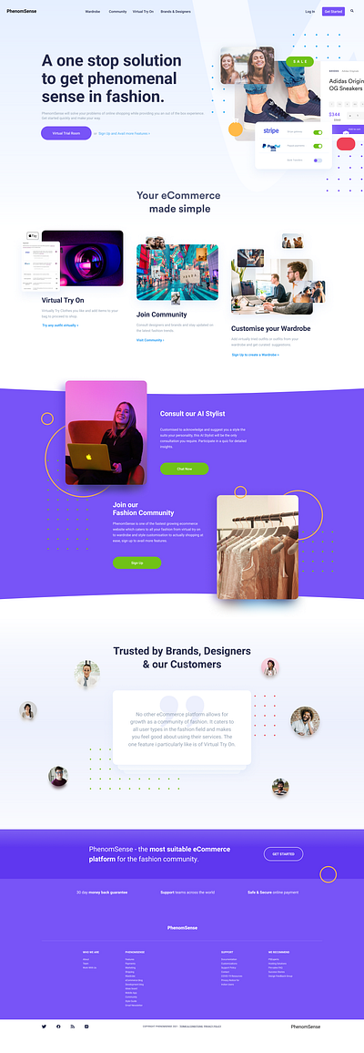 PhenomSense - Website Landing Page Design branding design ui ux web design