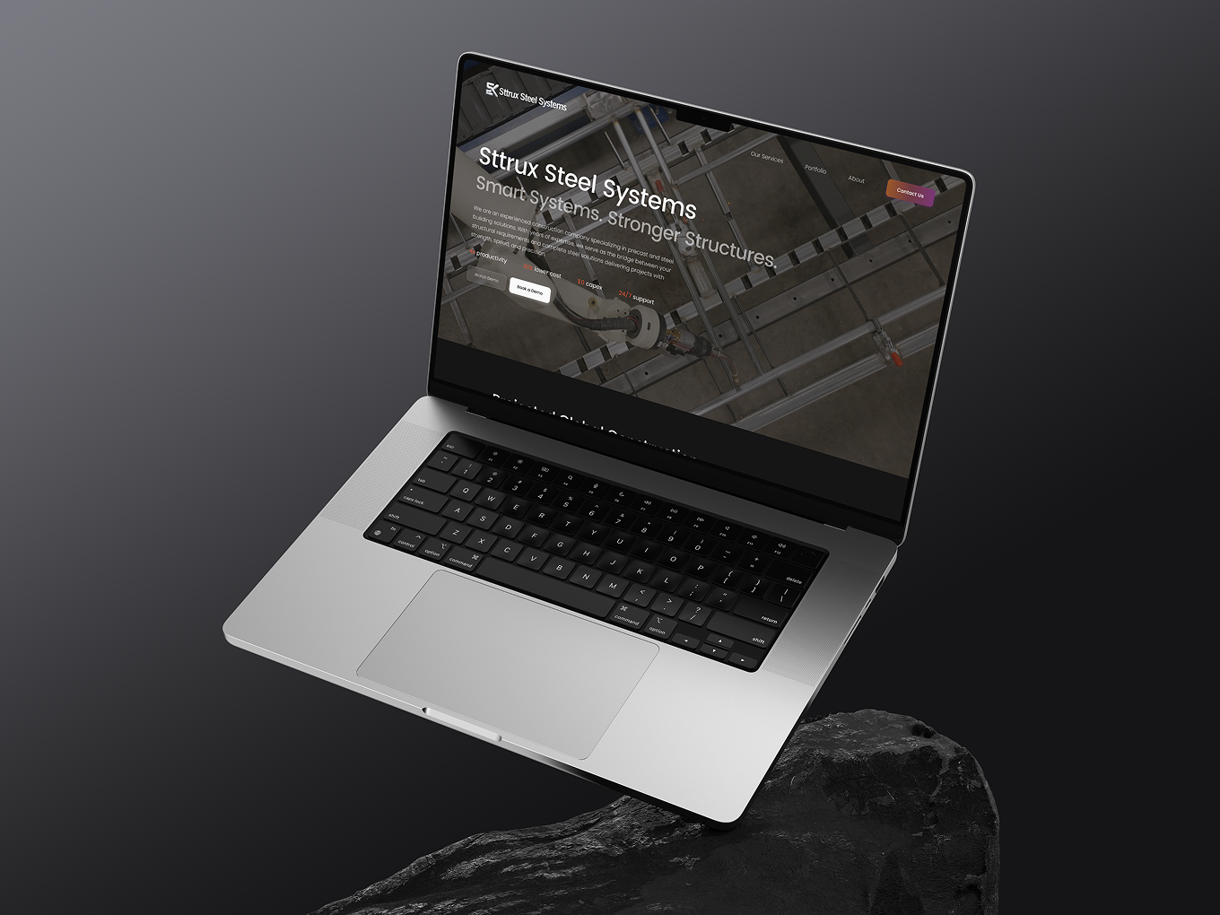 Sttrux Steel Systems Website UI branding concept design landing page ui uiuxdesigner user experience user interface ux web web design website design