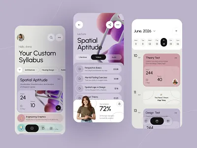 Education App UI — Learning Dashboard app concept app design calendar ui course app e learning edtech education app interface design ios learning app mobile app mobile app design product design progress tracking student app ui design ui ux ux design