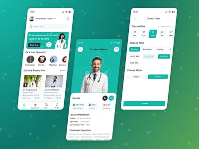 👨‍⚕️ Doctor Appointment & Healthcare Mobile App — Modern UI application development cross platform app doctor appointment app healthcare app professional app developer scalable app architecture