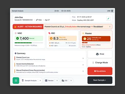 Medical Lab Dashboard — Critical Result Handling UX dashboard design enterprise software healthtech medical ux