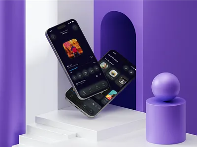 Luxury Music Player Mobile App UI — Immersive Audio Experience appdesign darkmode dribbble entertainment figma iosapp mediaplayer mobileapp modernui musicapp musicplayer productdesign uidesign uiinspiration uxdesign