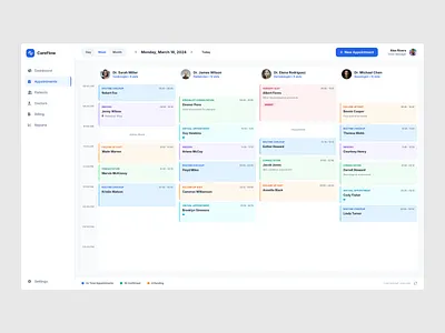 CareFlow — Appointment Scheduling Made Effortless app branding dashboard doctor graphic design health healthcare med mobile ui uiux ux website