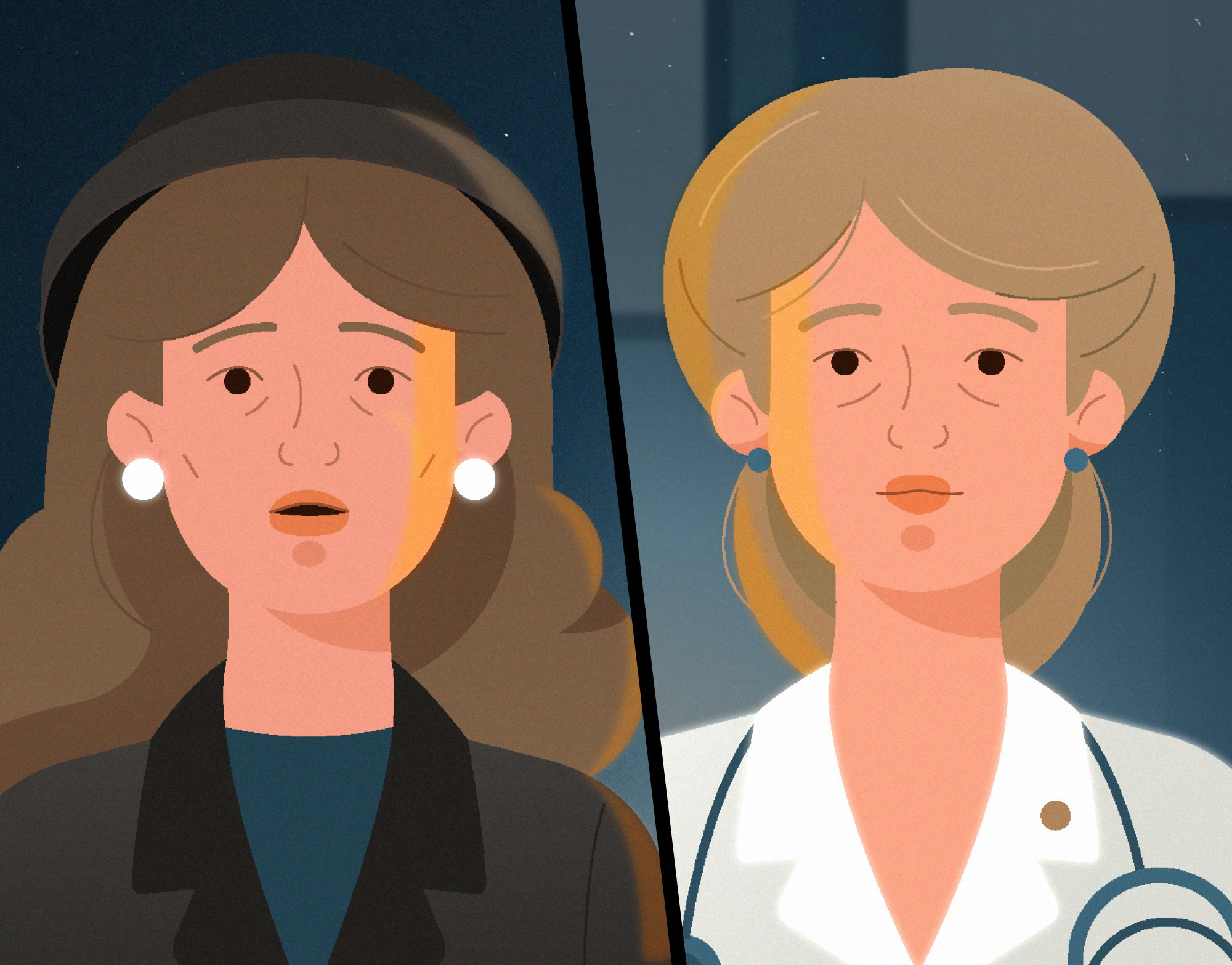 Breast Cancer Awareness Animation 2d illustration animation breast cancer character comics doctor editorial health hospital illustration illustrator medical illustration medicine motion graphics portrait woman