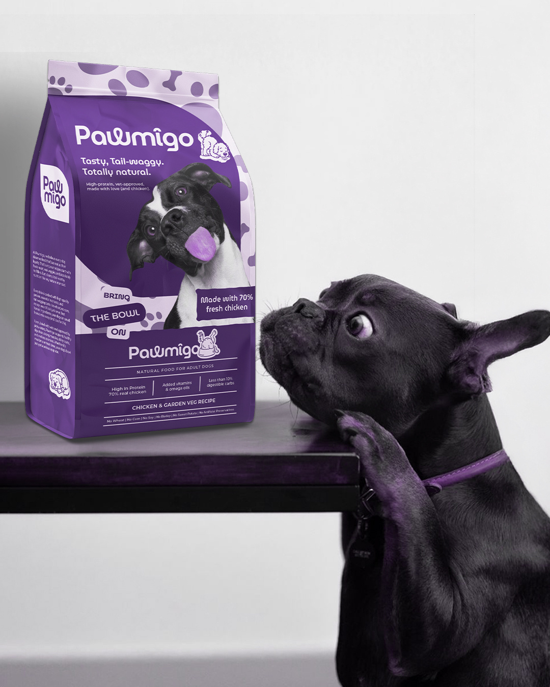Pawmigo | Packaging Design | Dogs Food Packaging branding logo