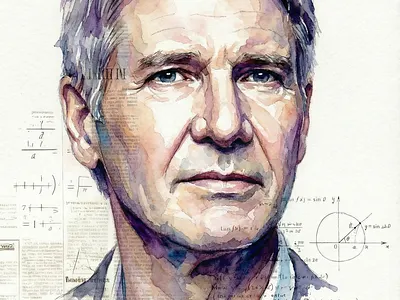 Harrison Ford Portrait design disegno illustration illustrazione matita paint pennello ritratto