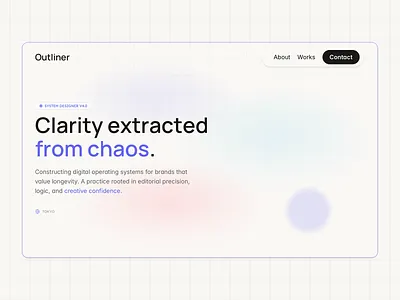 Outliner — Editorial Portfolio Template ai design figma framer portfolio ui uxui web design