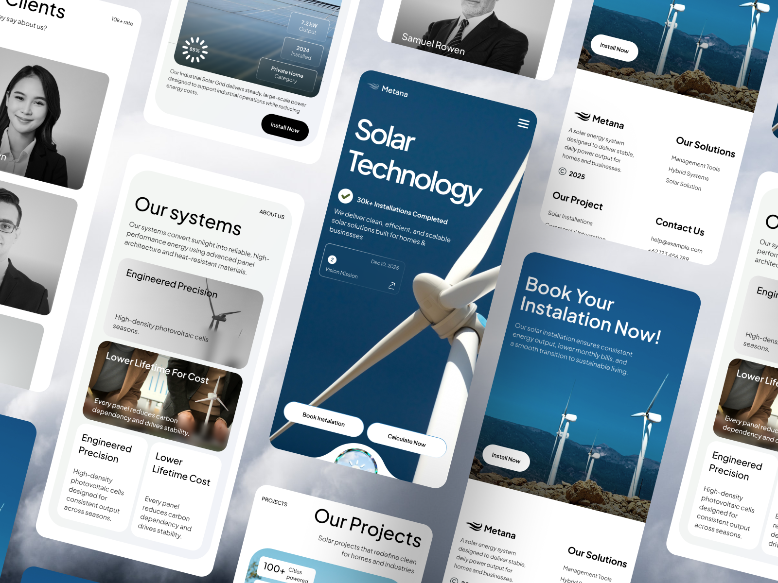 Metana - Solar Energy Mobile Version app app solar clean energy clean ui energy app energy website future energy green tech landing page minimal mobile mobile web power grid power plant renewable energy solar energy solar panel solar power technolog ui app