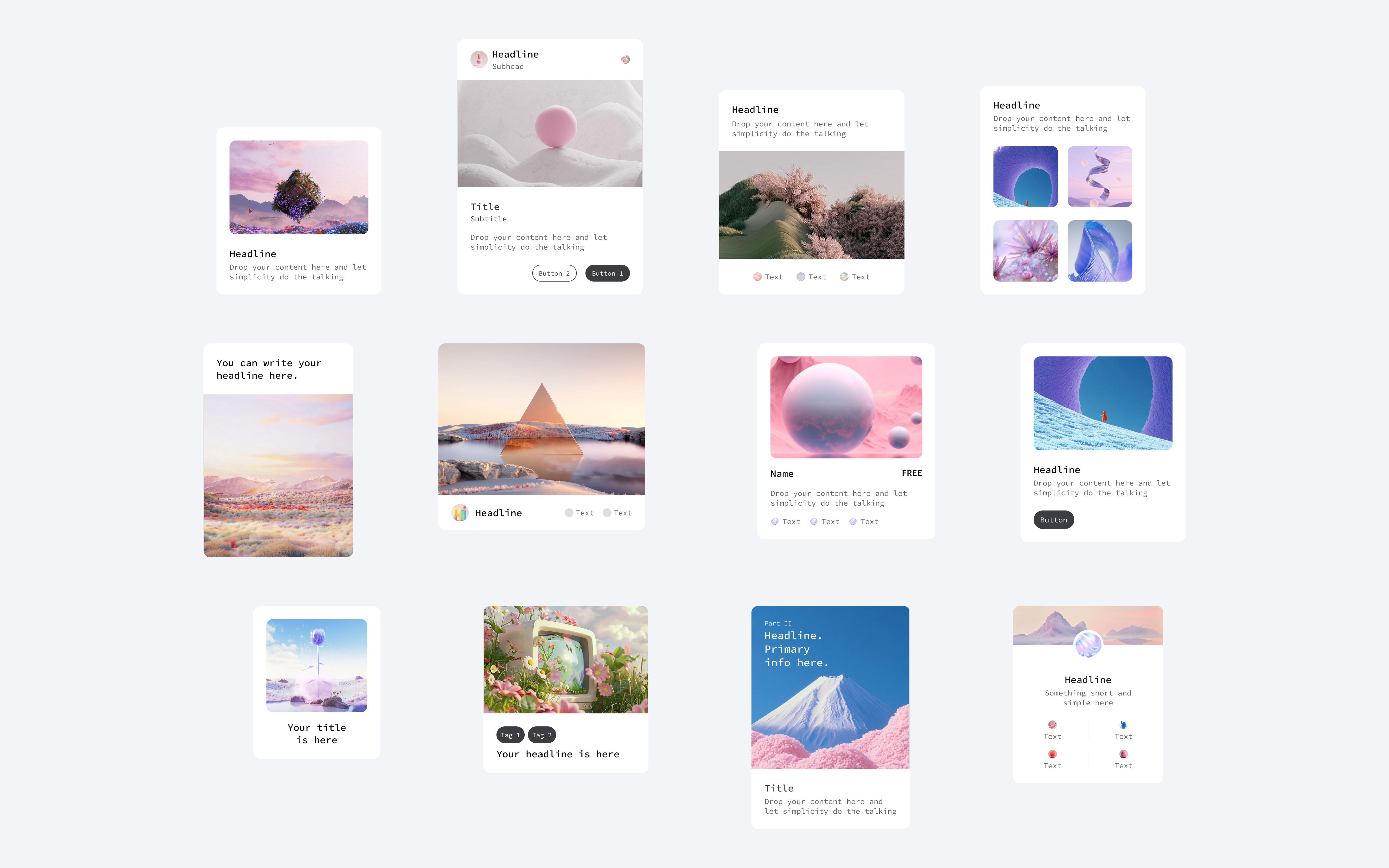 UI Kit Card branding card clean concept creative design illustration layout typography ui ux
