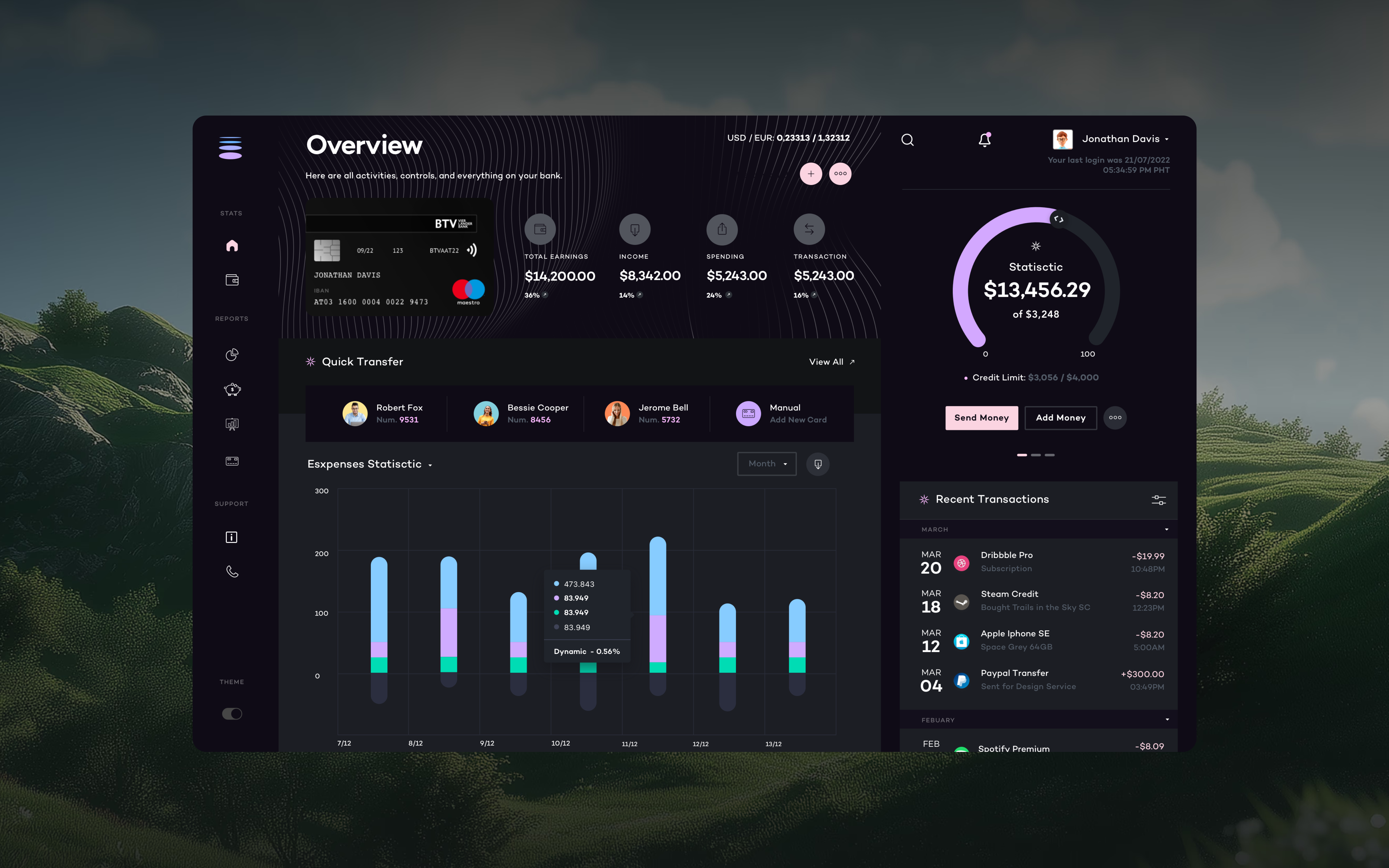 SaaS Enterprise Dashboard Experience / Fintech 🐧 app bank clean concept creative dark design detail illustration layout saas typography ui ux
