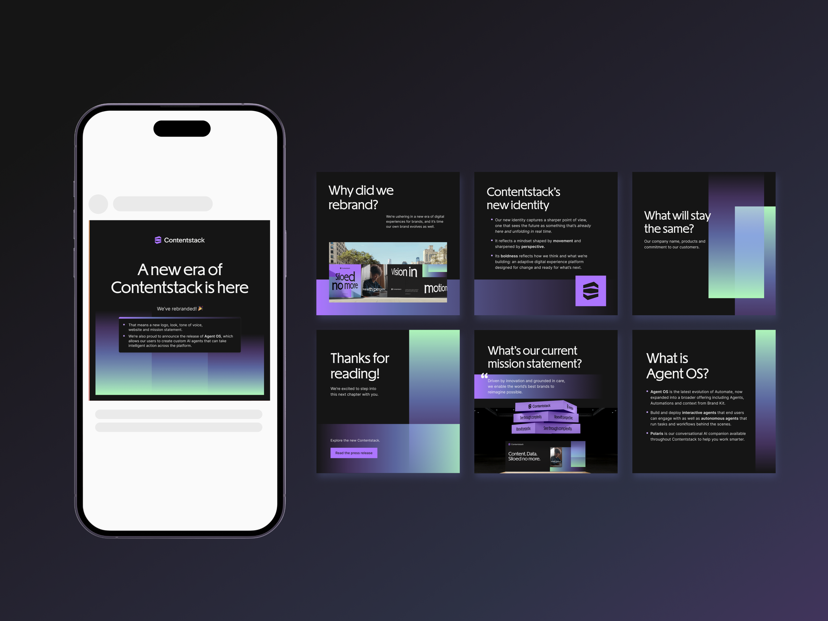 Contentstack SAAS Social Media Design b2b dark mode digital graphics figma graphic design instagram instagram carousel linkedin graphics meta ads purple saas social design social media social media design teal tech tech design tech digital graphics tech graphics