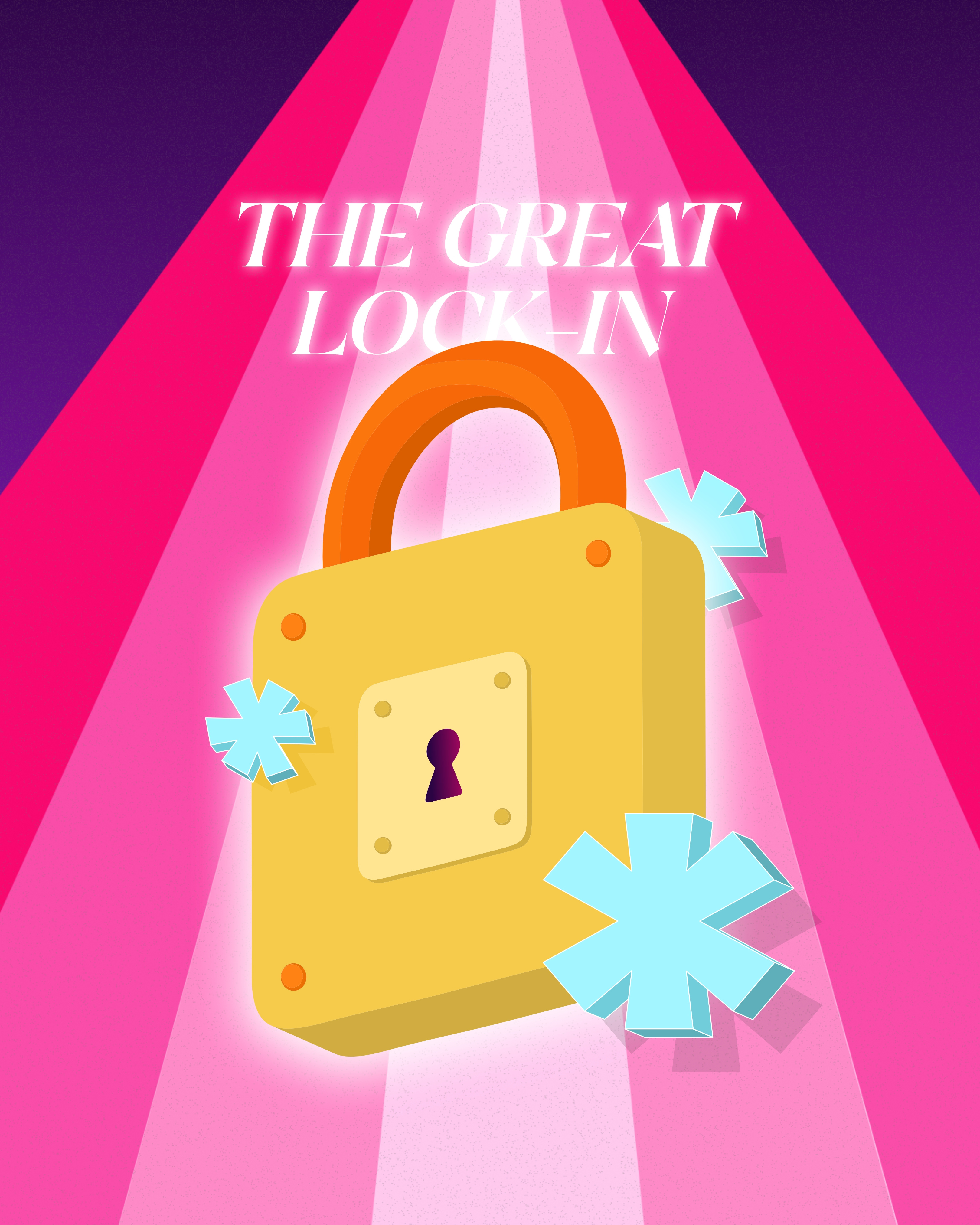 The Great Lock-in branding graphic design illustration vector