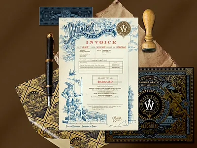 Widakk Design Studio - Invoice branding design document drawing graphic design illustration invoice knight logo paper stationary studio typography vintage