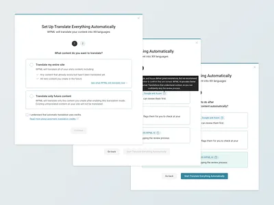 Onboarding for Automatic Translation design ui web design