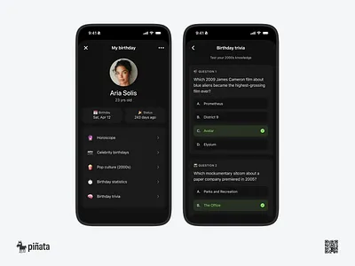 Piñata – My Birthday screen android. ios mobile pinata ui. ux.