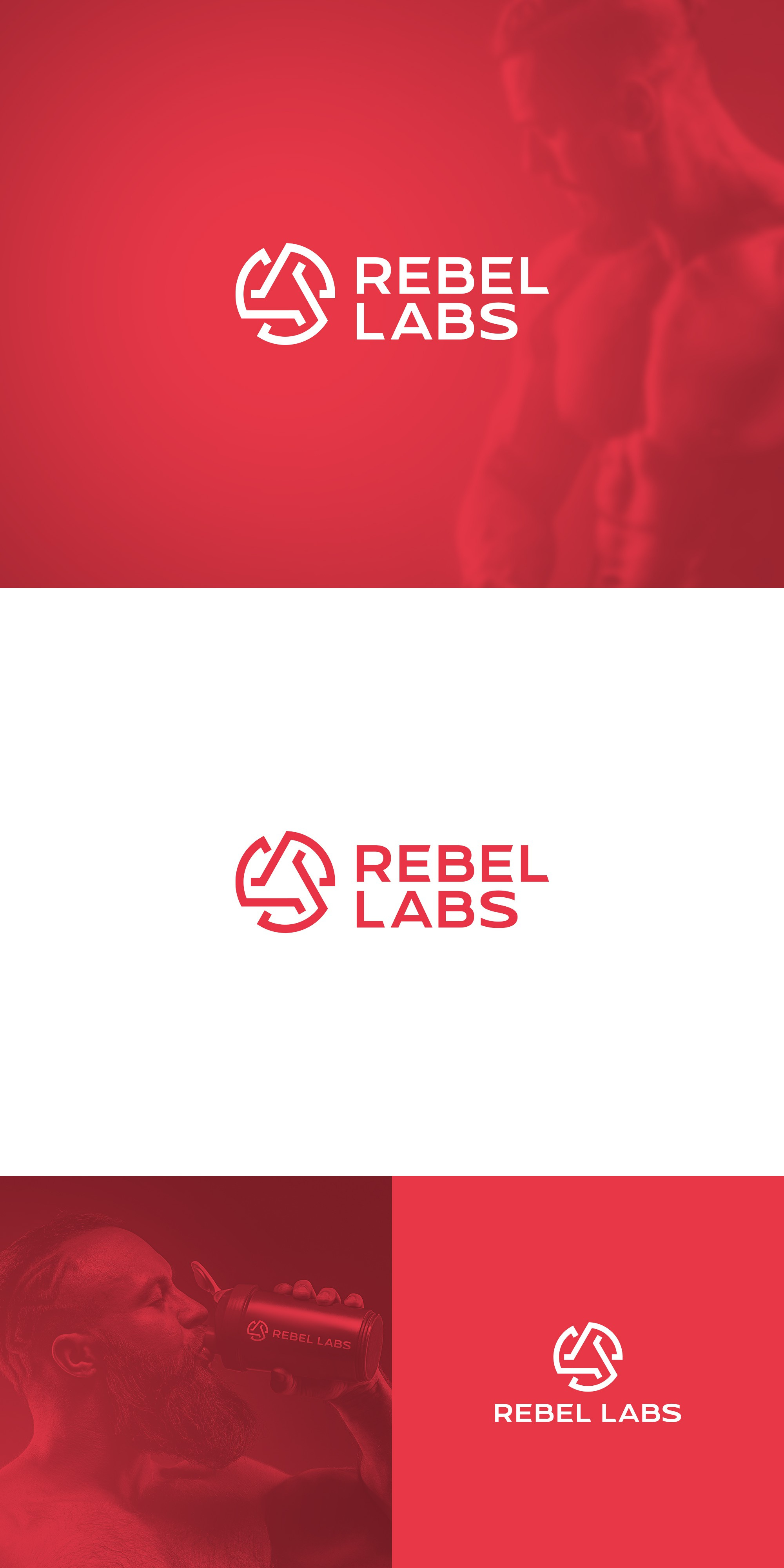 Rebel Labs — Bold Fitness Brand Identity brandidentity branding fitnessbranding graphicdesign logo logodesign modernbranding monogramlogo sportsbrand visualidentity