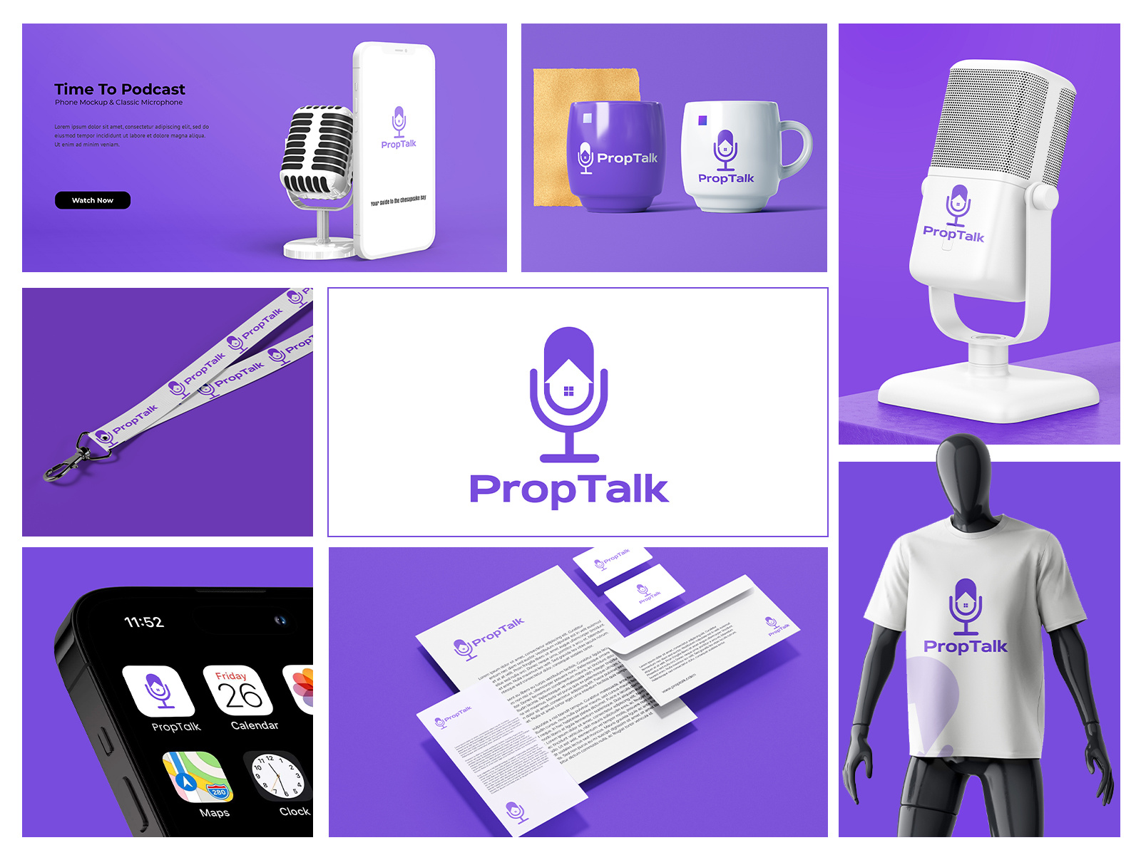 PropTalk — Property Podcast & Broadcast Logo Design brand design brand identity branding branding design broadcast design creative logo digital branding dribbble identity design logo design logo ideas logo inspiration logo mark minimal branding modern logo podcast logo real estate logo visual identity