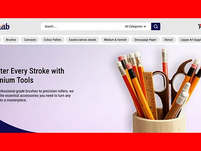 Art & Stationery E-Commerce Website Design branding ecommerce website design figma design figma ui design landing page design minimal landing page design minimal ui design minimal website design stylish ecommerce erbsite design stylish ui design ui uiux design webiste design