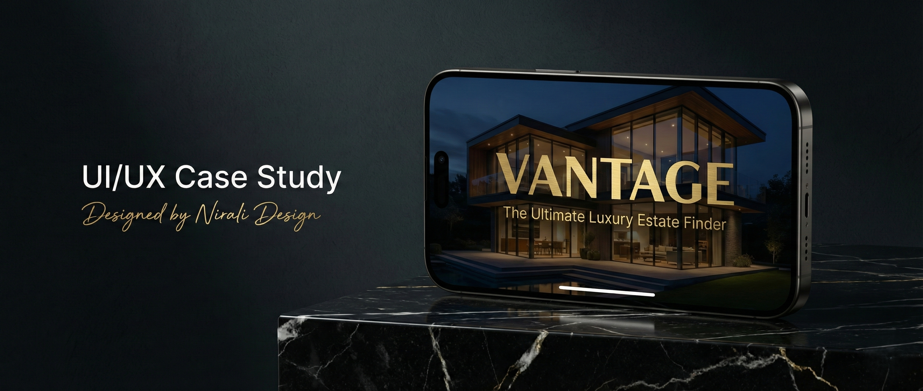 VANTAGE - The Ultimate Luxury Estste Finder app design architecture booking app clean ui darkmode estate figma interface ios app listing luxury real estate map mobile app modern product design property app proptech real estate app ui design uxui