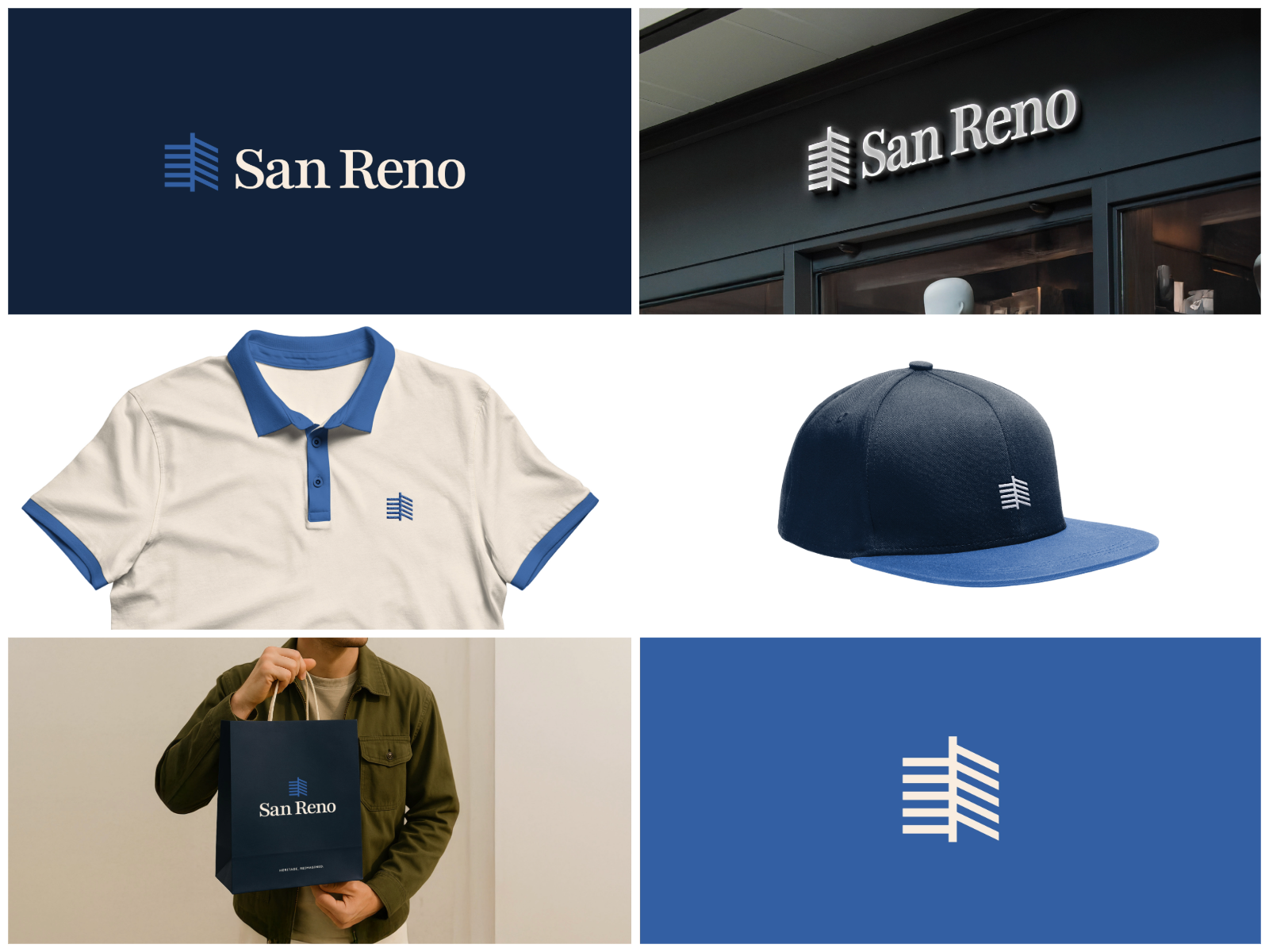 San Reno - Visual Identity brand identity branding design graphic design icon logo logo design logomark ship mast tree vector visual identity
