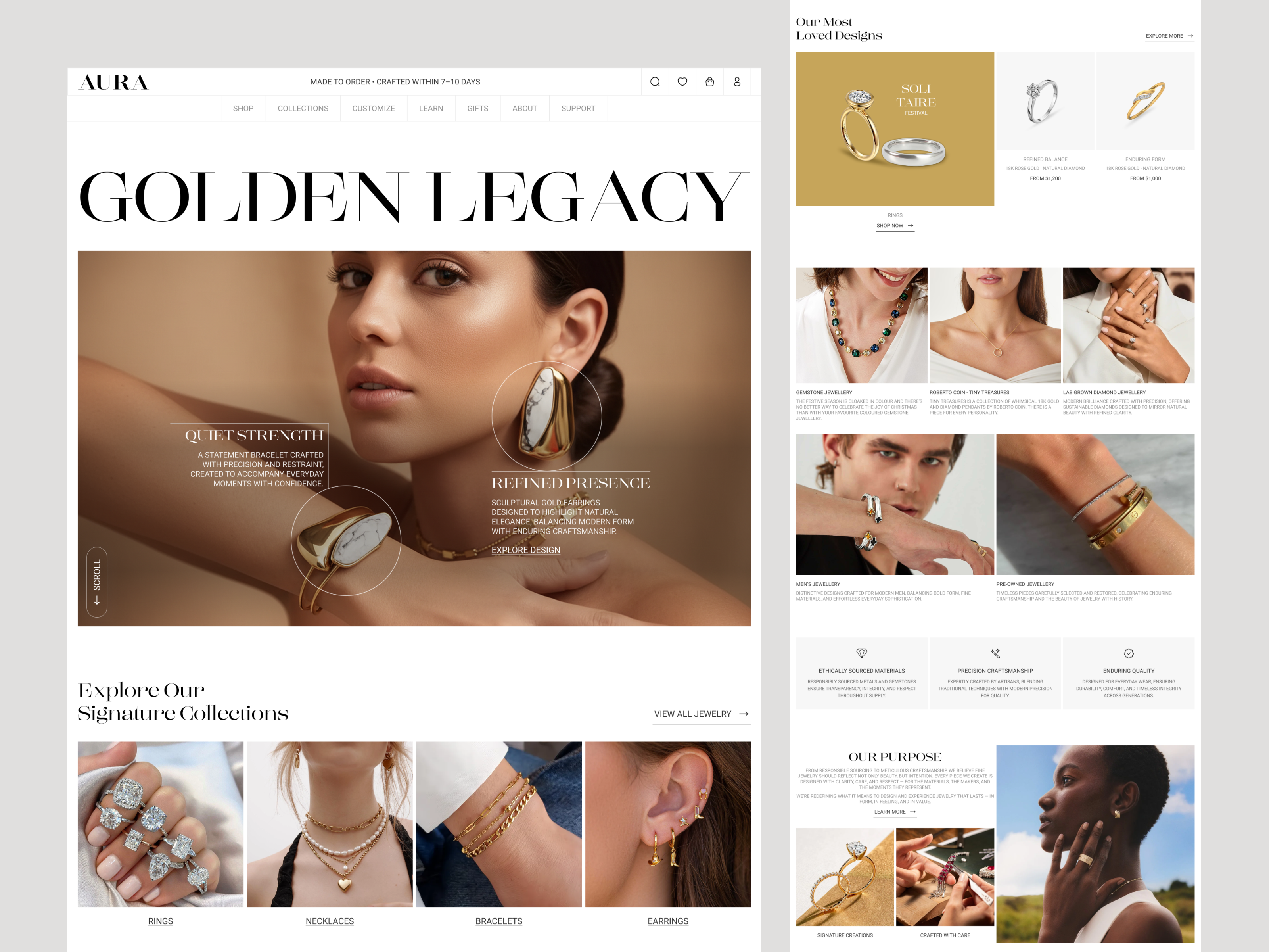 Example of Luxury Jewelry Website Design